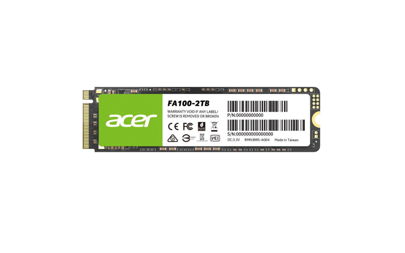 Unidad de Estado Solido ACER FA100 - 2 TB, 3300 MB/s, 2700 MB/s Unidad de Estado Solido ACER FA100 - 2 TB, 3300 MB/s, 2700 MB/s